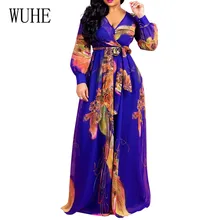 WUHE Autumn Elegant Floral Printed Chiffon Floor-length Maxi Dress Women Casual Lace Up Hollow Out Maxi Dress Kyliejenner Dress WUHE Autumn Elegant Floral Printed Chiffon Floor-length Maxi Dress Women Casual Lace Up Hollow Out Maxi Dress Kyliejenner Dress