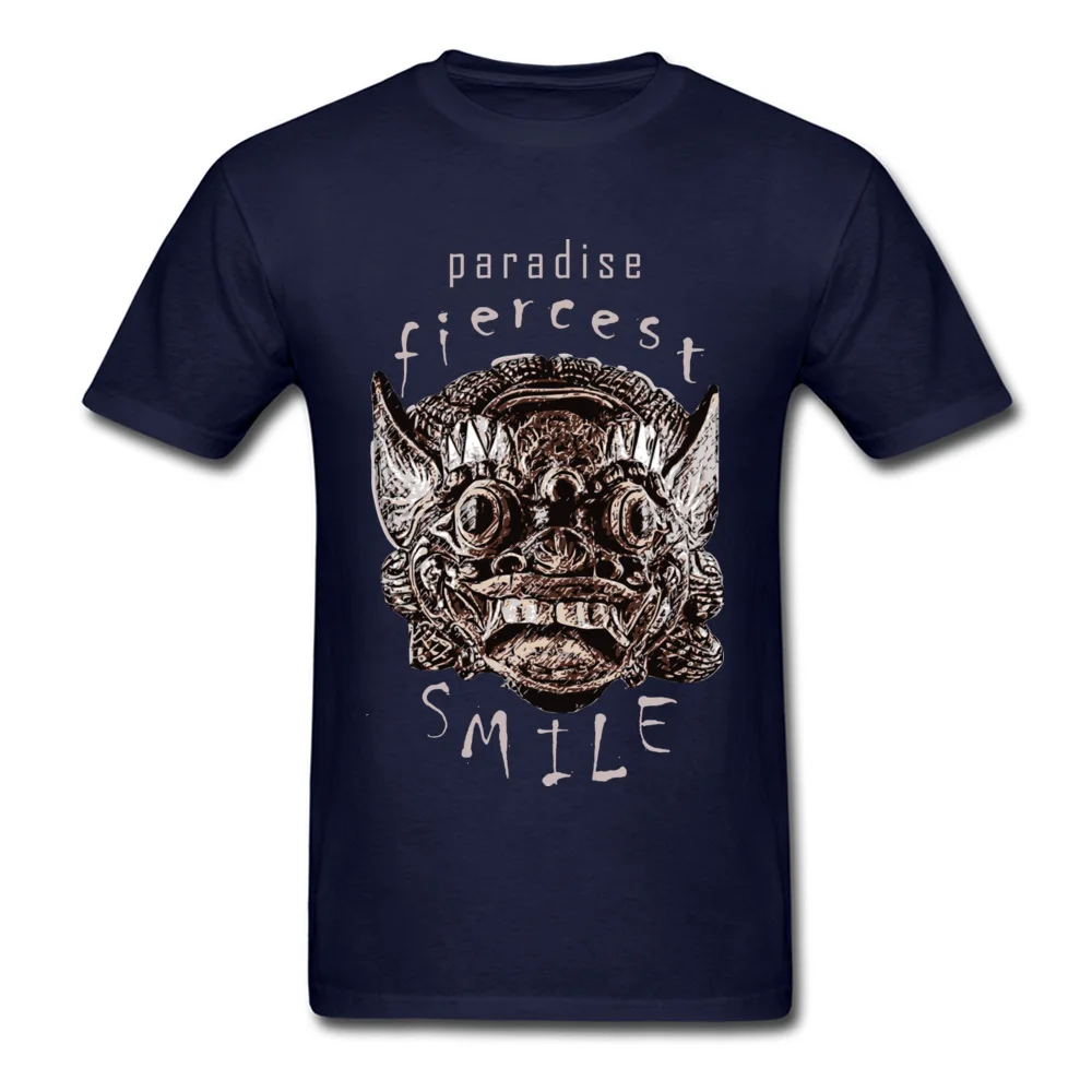Europe Short Sleeve Tops Shirts Summer/Autumn Round Collar Cotton Men's Tshirts Paradise Smile I Europe Tops & Tees Fitted Paradise Smile I navy