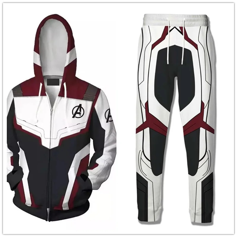 2019 Avengers Endgame Quantum Realm Sweatshirt Jacket Pants 3D Print Hooded Sport Coat Pants Cosplay Advanced Tech Jacket Pants