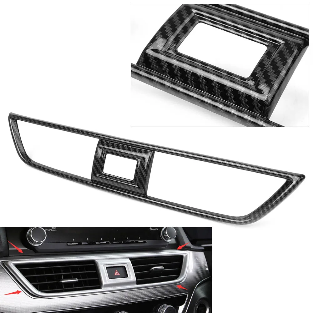 For Honda Accord 2018 Carbon Fiber Center Dashboard Air Vent Outlet Cover Trim
