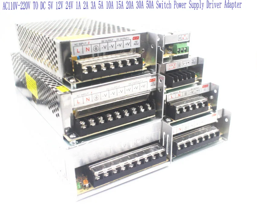 

AC 110V-220V TO DC 12V 1A 2A 3A 5A 10A 15A 20A 30A 50A 60A 70A Switch Power Supply Driver Adapter LED Strip light