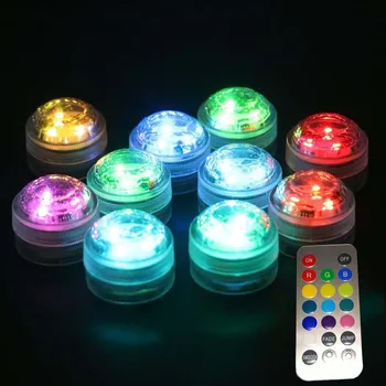 

Super Bright 3LED RGB Submersible LED Tea Light Battery Operated Waterproof Underwater vase Light for Wedding Party decoration