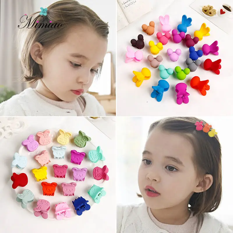 

10pcs Hair Claws New Fashion Baby Girls Small Hair Claw Cute Candy Color flower Hair Jaw Clip Children Hairpin Hair Accessories