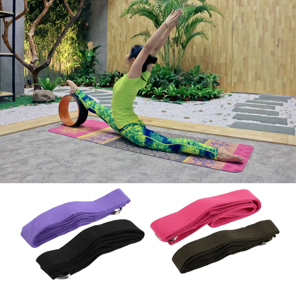 Fitness Exercise Gym Yoga Stretch Strap D Ring Belt Figure Waist Leg