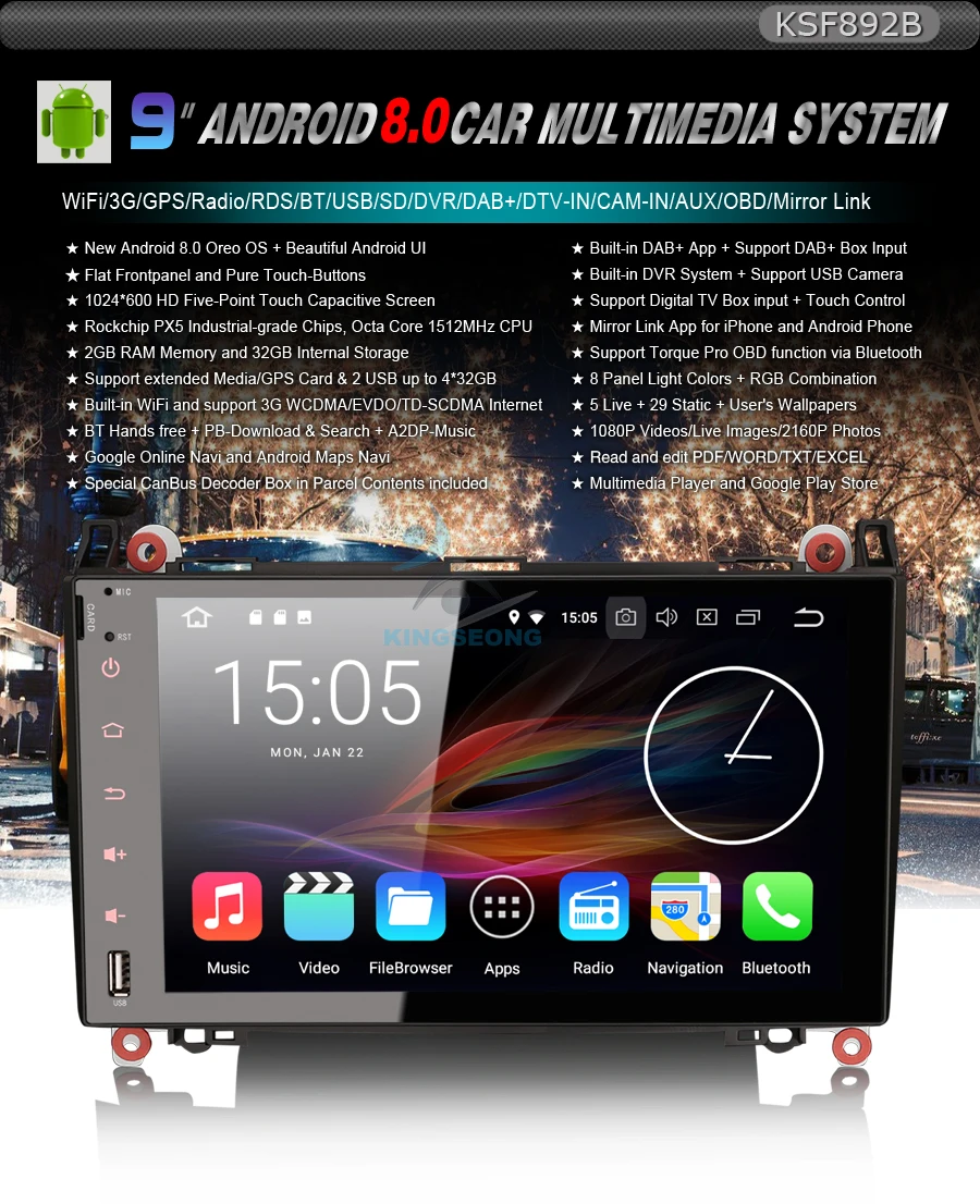 Cheap 9" Android 8.0 Autoradio Car Stereo GPS DAB+ DVR SD BT Car Multimedia Player For Mercedes Benz Sprinter Bluetooth WiFi 3G 0