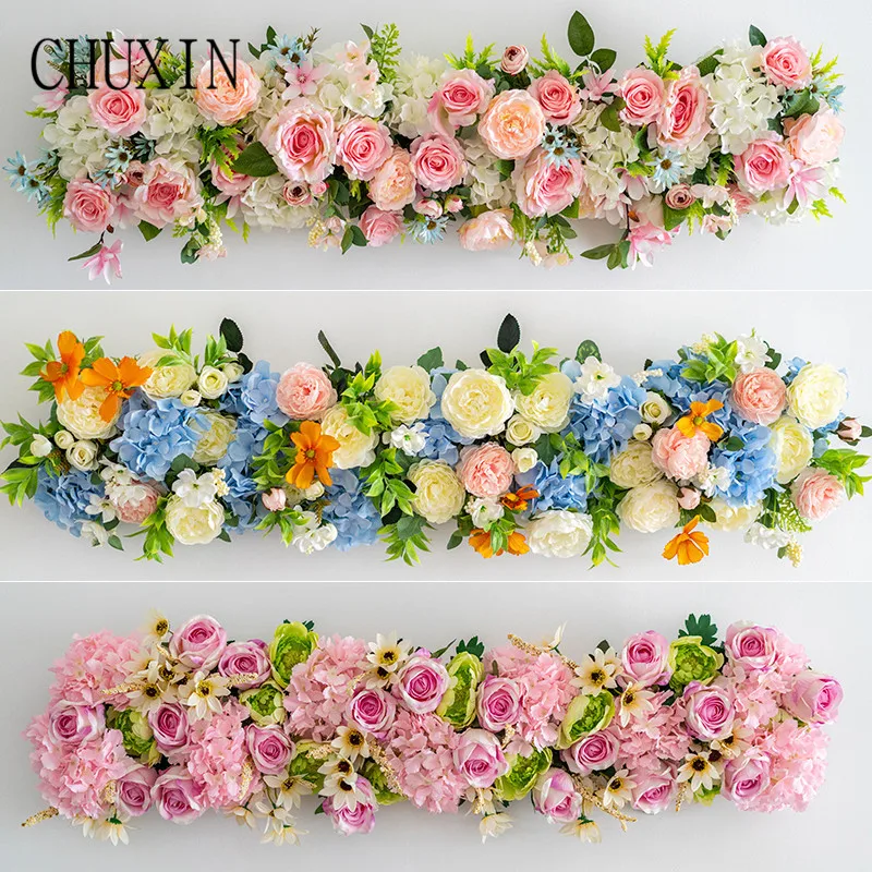 1m Wedding Props Decoration Artificial Flower Rose Flower Row Home