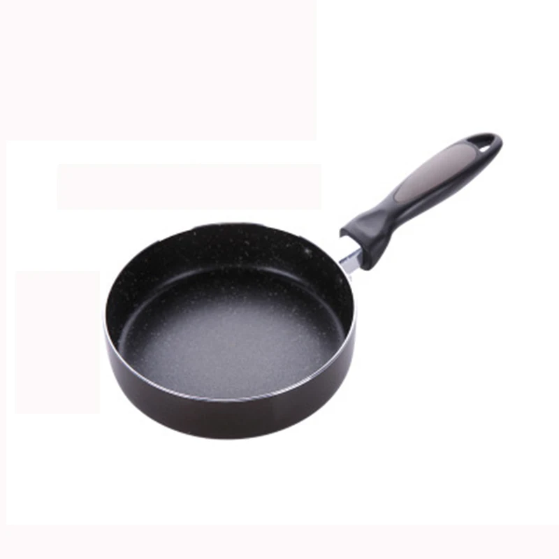 Японская сковорода с антипригарным покрытием 18 см, сковорода с антипригарным покрытием, маленькая сковорода для яичницы, для общего использования для газовой и индукционной плиты - Цвет: Black