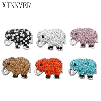 

10pcs/lot High Quality Snap Jewelry Crystal Elephant Snap Buttons Fit 18mm Snap Bracelet Bangle for DIY Women Men Jewelry