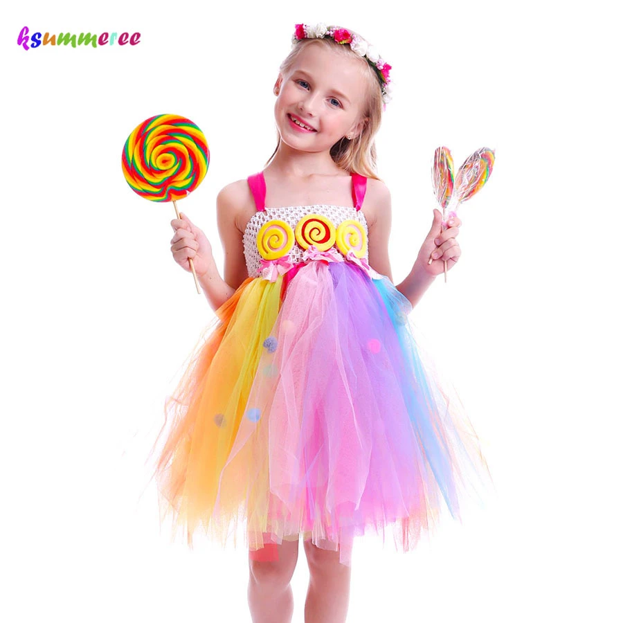 Süßigkeiten Lutscher Mädchen Kinder Tutu Kleid Süße Regenbogen Geburtstag  Kleid Candy Land Kinder Tutu Kostüm Pageant Prinzessin Kleid|Dresses| -  AliExpress