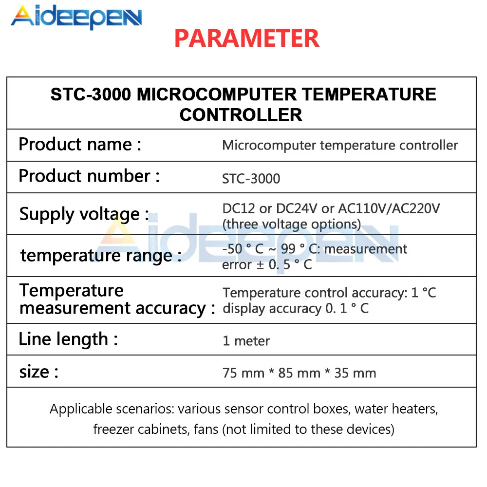 10 А 12 В 24 в переменный ток 110 В 220 В цифровой светодиодный регулятор температуры STC-3000 для Arduino охлаждающий нагревательный переключатель Термостат NTC датчик