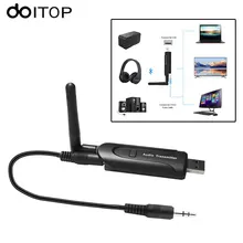 DOITOP Bluetooth 4,0 стерео аудио передатчик адаптер двойной декодирование передатчик беспроводной аудио передатчик для ТВ ПК Aptx