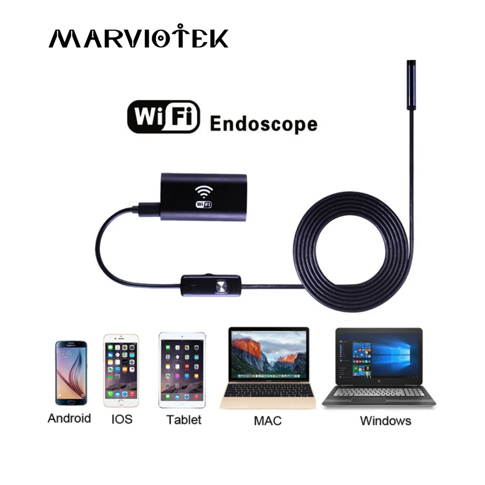 

8mm WIFI Endoscope Camera Soft Cable Mini Inspection Camera Waterproof Endoscope USB Borescope IOS Endoscope WiFi For Iphone