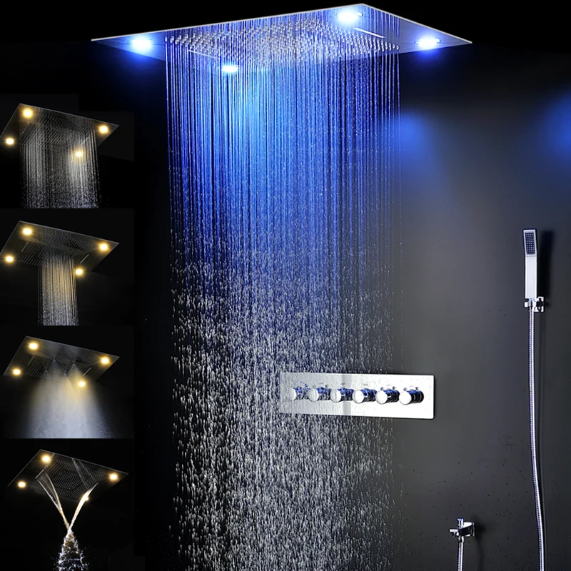 Bathroom Fixture Shower Faucets Ceiling Mounted Waterfall Mist Shower