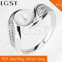 Последняя Мода 925 серебро элегантный дизайн жемчуг Размер 6/7/8/9/10 блестящие кольца крепления украшения для свадьбы