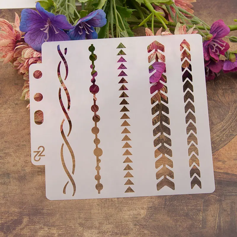 

13cm 5.1" Wavy Arrow Edge DIY Layering Stencils Wall Painting Scrapbook Coloring Embossing Album Decorative Paper Card Template