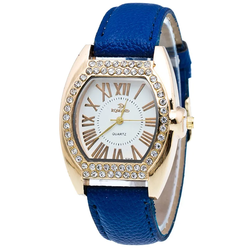Cheap New Fashion Ladies Watch Crystal Rhinestone PU Leather Watches