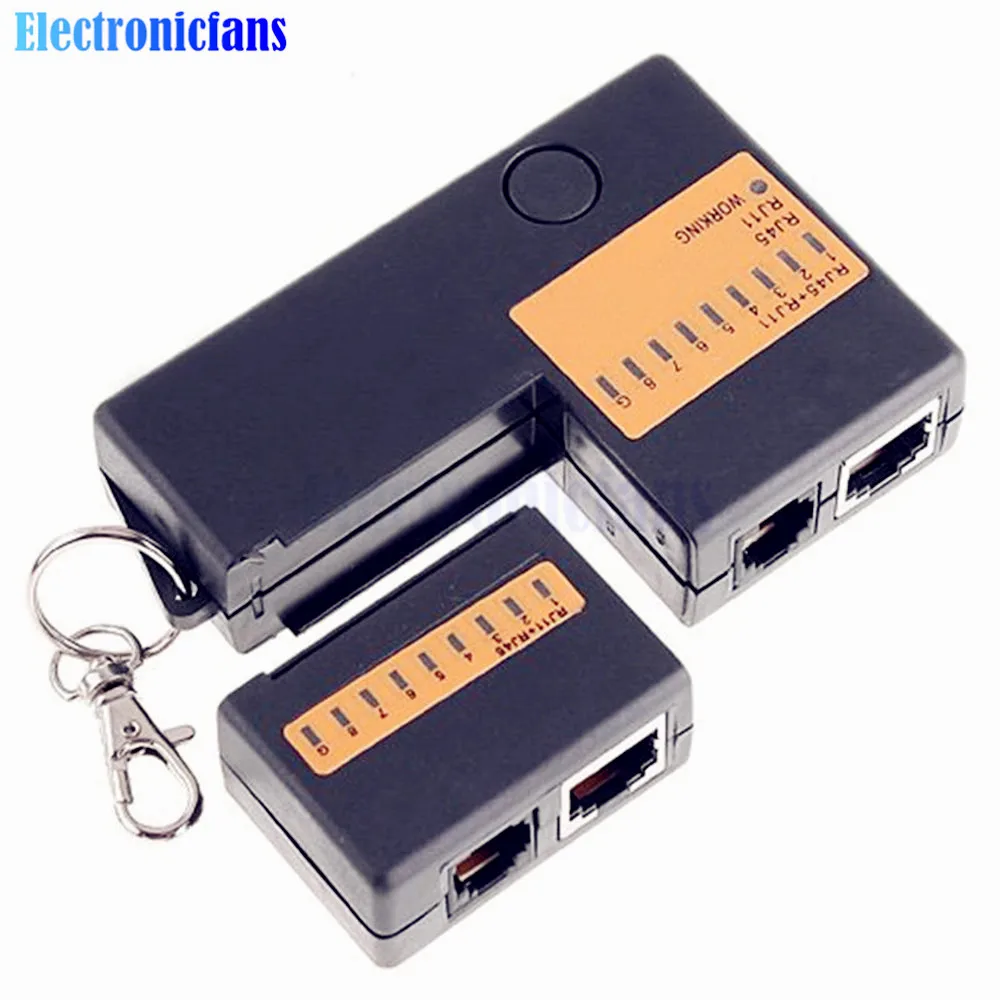 

Portable Mini Network Cable Tester Tools RJ45 RJ11 RJ12 Network LAN Cable Tester With Key Chain