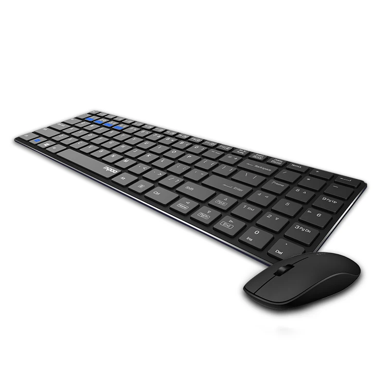 Rapoo 9300P 4.9mm Ultra Slim Portable Mute Wireless Keyboard and Mouse Combo Russian Buyer with fr