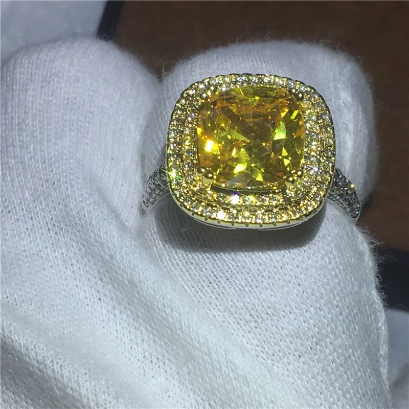Choucong модное кольцо с кристаллами циркония 5A, белое, желтое золото, обручальное кольцо, кольца для женщин, bijoux
