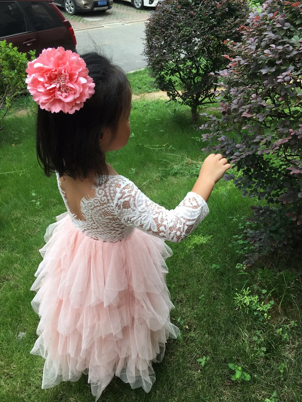 Роскошные для маленьких девочек Макси длинное платье Элегантное детское кружевное платье-пачка платье с открытой спиной усталости принцессы платье для свадьбы с цветочным рисунком для девочек, 1-10Yrs