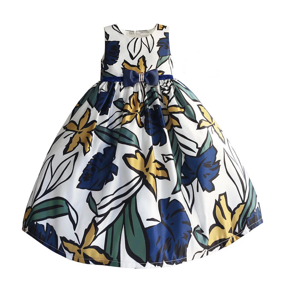 Hetiso/Детские Платья с цветочным рисунком для девочек; Рождественская одежда для детей; платье принцессы для маленьких девочек; От 3 до 8 лет для дня рождения, свадьбы