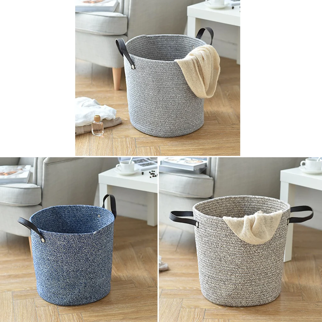 Large Cotton Rope Basket Woven Storage Basket Baby Bins for Diapers Laundry Organization Toys Towels Storage Container