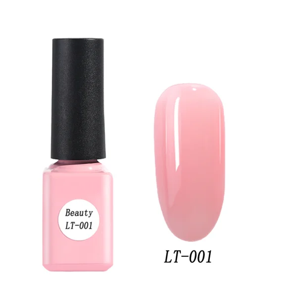 6ml Summer Nail Polish White Base Pink Brown UV Gel Varnish Soak Off Lacquer Nail Art Manicure Long Lasting Top Coat LELT01-06 - Цвет: LT-001