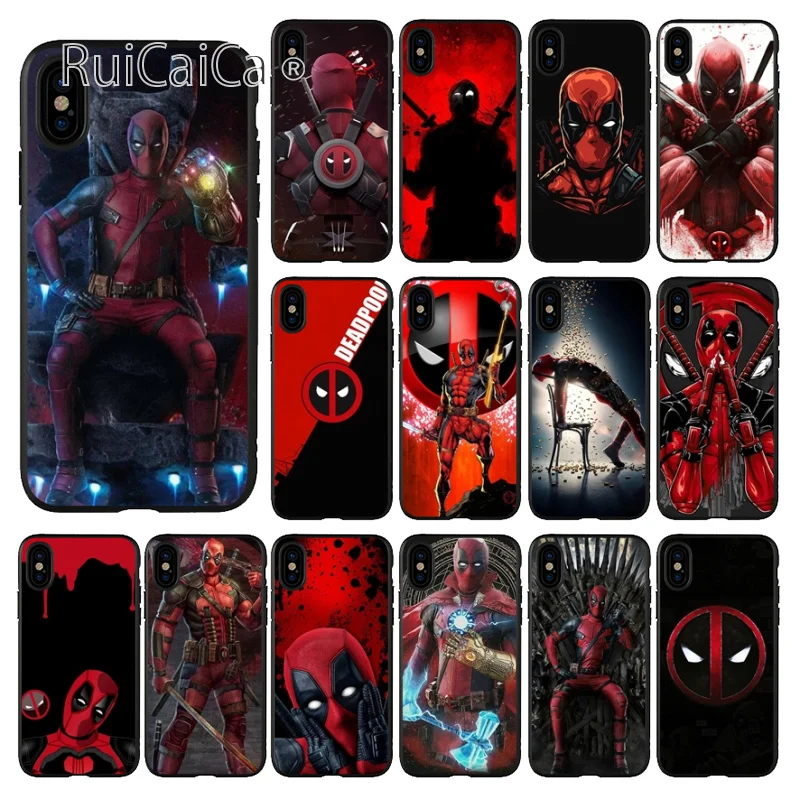 

Ruicaica Marvel deed pool Deadpool Black Soft Silicone Phone Case Cover for Apple iPhone 8 7 6 6S Plus X XS MAX 5 5S SE XR Cover