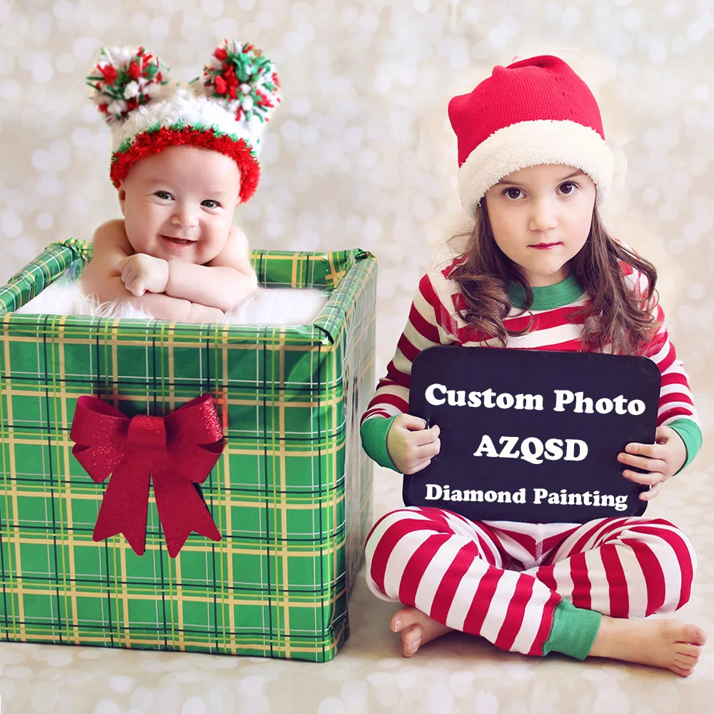 

AZQSD Photo Custom 5D DIY Diamond Painting Full Square Picture of Rhinestones Diamond Mosaic Home Decoration Christmas Gift