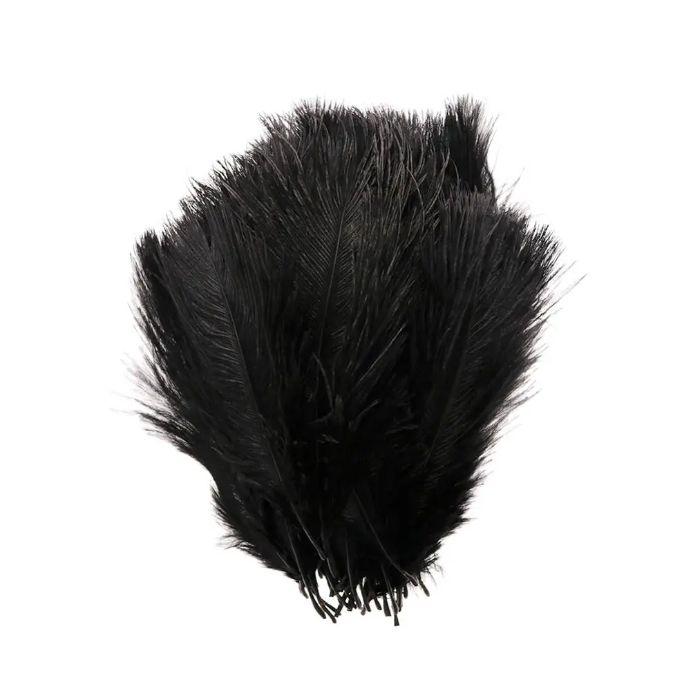Лидер продаж 10 шт./упак. со страусиными перьями через 25-30 см Свадебные украшения вечерние Декоративные праздник, для домашнего использования, ремесло#254945 - Цвет: Black