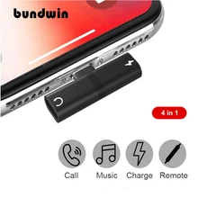 Bundwin 8Pin до 3,5 мм аудио двойной адаптер зарядное устройство для iPhone 7 8 Plus X конвертер сплиттер наушники Aux кабель для iOS 10