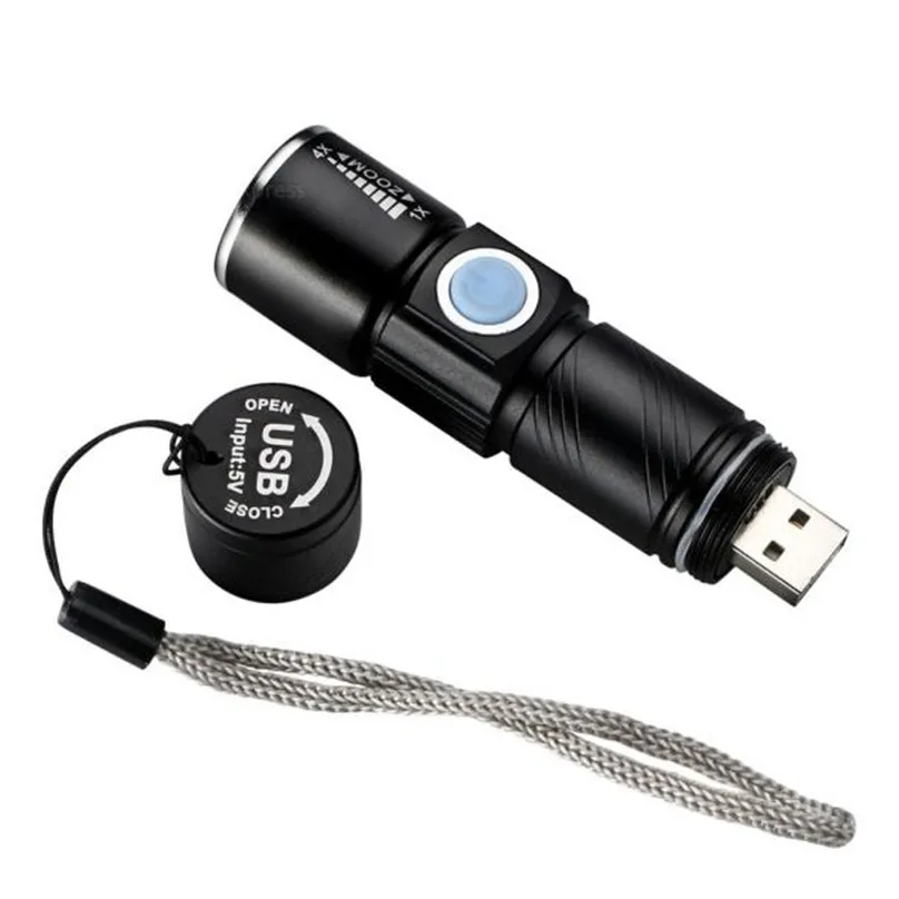Cycling Bicycle Front Head Torch Adjustable LED Zoom 1800LM MINI flashlight USB Rechargeable cycling light Torch #3d06 (10)