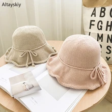 Женские Панамы в японском стиле, милые студенческие шляпы для отдыха, женская шляпа для защиты от солнца, одноцветная модная шикарная Новинка для девочек