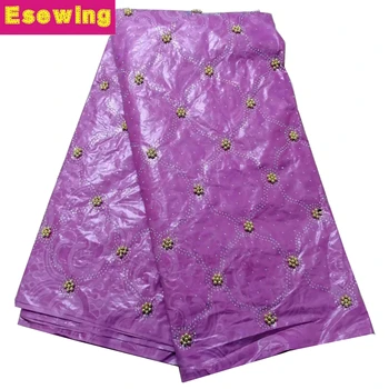 

light purple african bazin riche getznerlace dress for women 2019 jacquard fabric 5yards Jacquard Lace with beads and stones