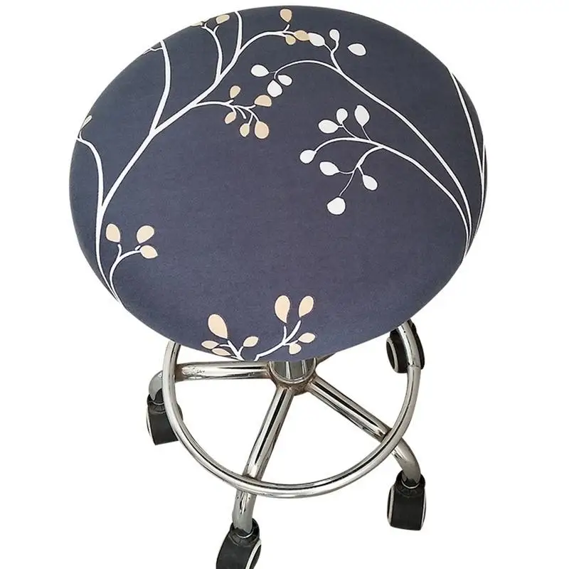 Круглый чехол для стула, эластичный чехол для сиденья, домашний чехол для кресла, Круглый Барный стул, цветочный принт - Цвет: B