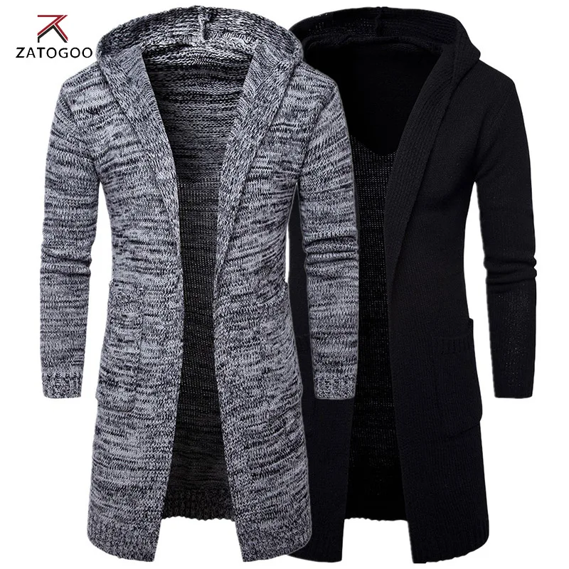 ZATOGOO Fashion Mens Cardigan Sweaters Casual Long Coat