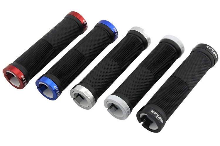 Black Colorful quality bicycle grip Blue A Pair Lock on Nonslip Rubber