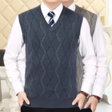 Новое поступление мужской шерстяной жилет; безрукавка осень зима мужской s вязаный свитер с v-образным вырезом Модный повседневный Размер s M L XL XXL