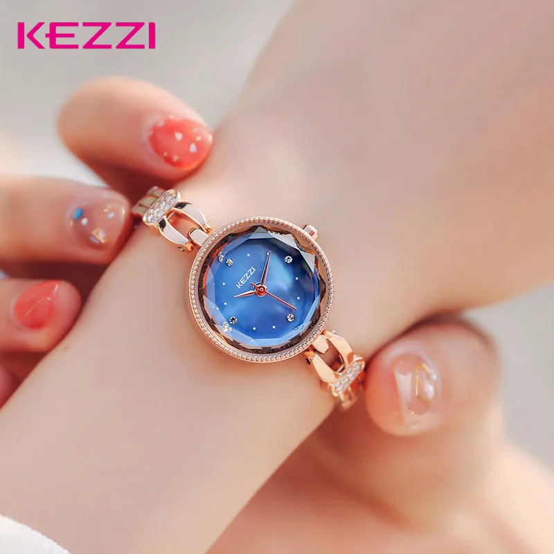 

KEZZI Luxury Brand Ladies Watch Diamond Dial Bracelet Wristwatch for Girl Elegant Quartz Women Watches Female Dress Watch Spring
