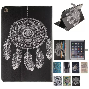 

Animal Lion Tiger owl Printing Smart PU Leather Flip Case for Apple iPad air 2 Cover Case With Card Holder For iPad 6 Book Case