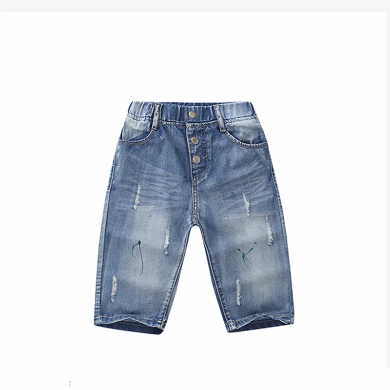 Big Boys Summer Denim Shorts Jeans Pants Capris Middle Jeans High