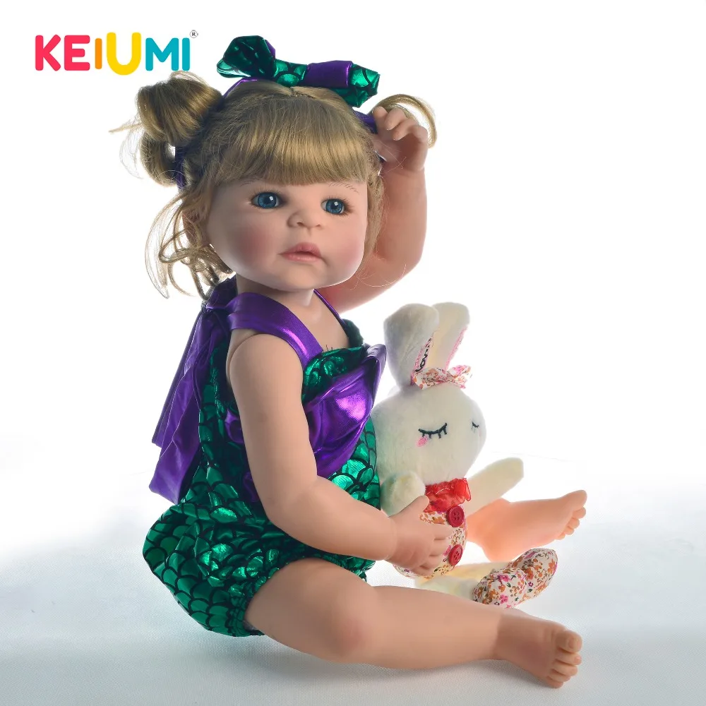KEIUMI 22 дюйма Реалистичная кукла для новорожденных девочек силиконовая виниловая