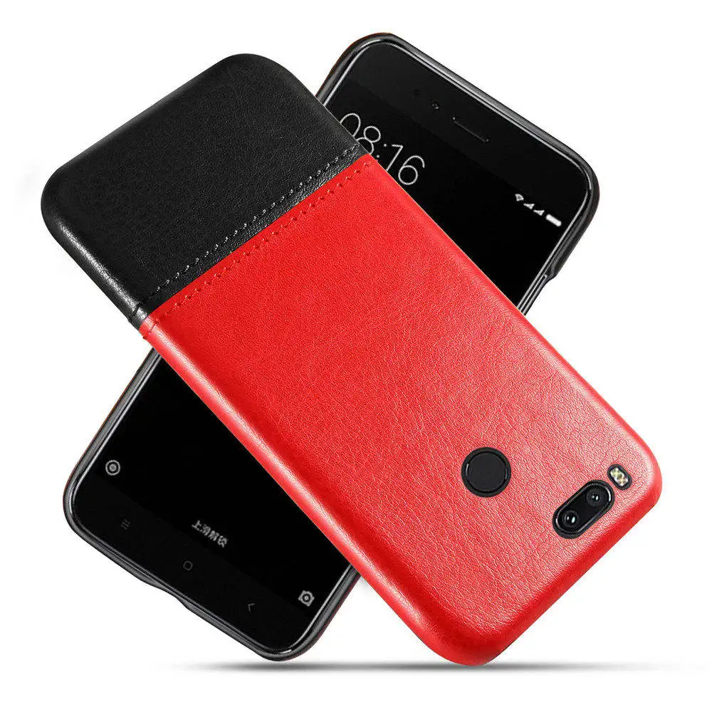 Роскошный деловой чехол для Xiaomi mi 5X 6X A1 A2 mi 5 mi 6 5S plus из искусственной кожи+ PC чехол s для Xiao mi 8 9 se Max 3 2 mi x 2s Poco F1 - Цвет: Red-Black