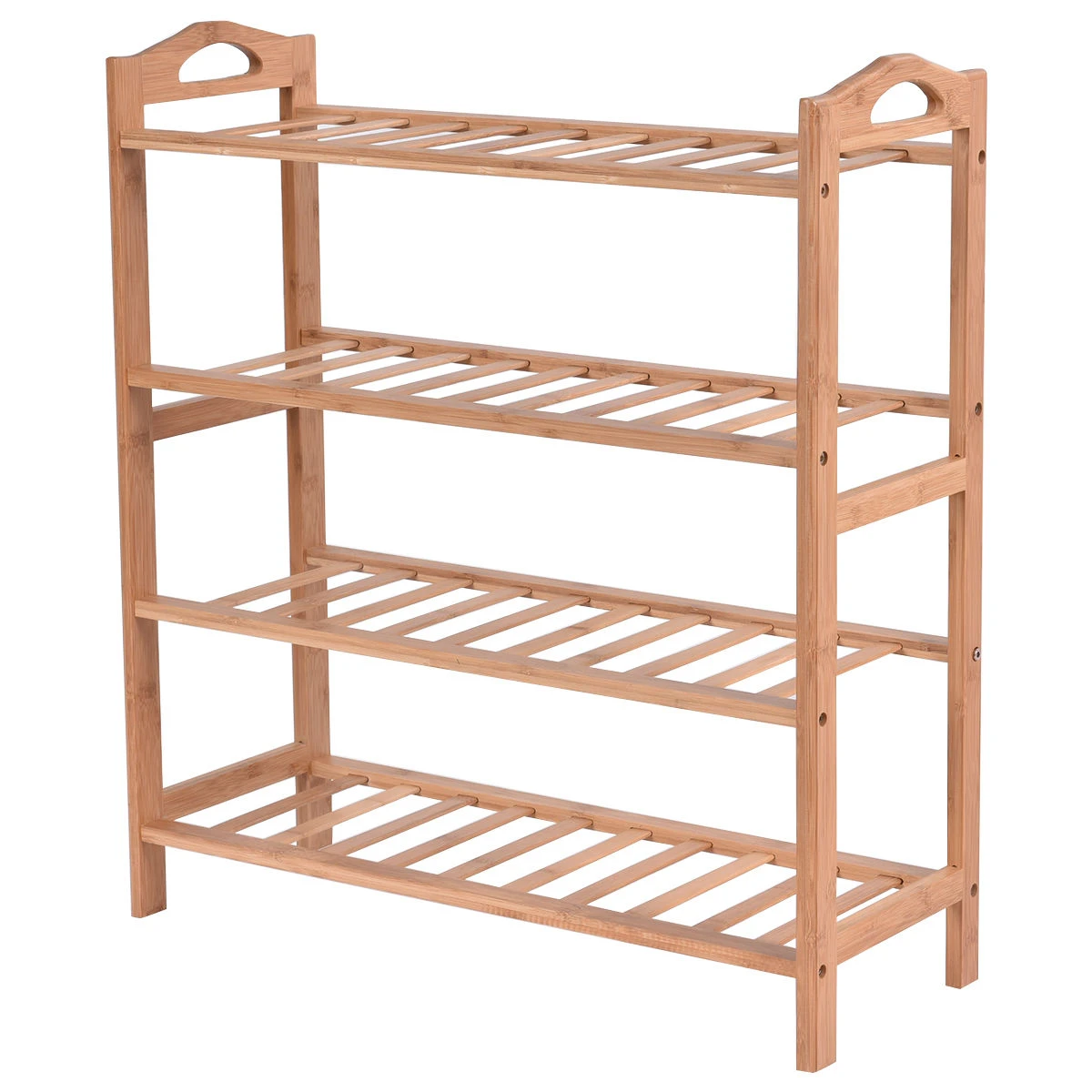 4-Tier Bamboo Shoe Rack Entryway Shoe Shelf Holder Storage Organizer Furniture