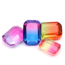 

10pcs Tourmaline Rectangle Mahjong Glass Crystals Rhinestones Applique for Clothing DIY Jewelry Decoration Accessories Wedding