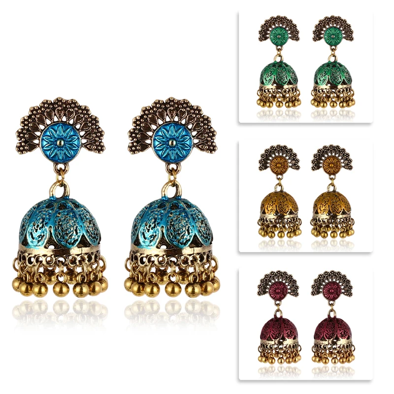 ZOSHI цыганские украшения ретро этнические бронзовые индийские Jhumka маленькие