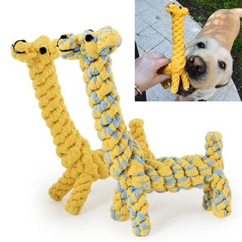 

1x Weaving Giraffe/The Duck Portable Puppy Dog Pet Toy Cotton Braided Bone Rope Chew Knotted Lovable