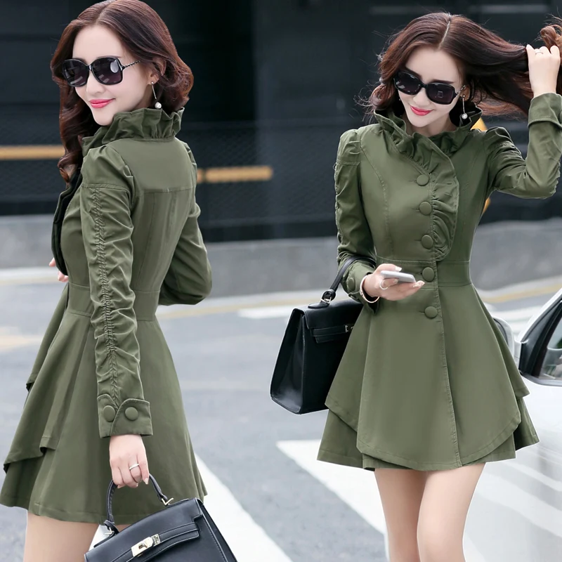 Popular Ruffle Coat Trench-Buy Cheap Ruffle Coat Trench