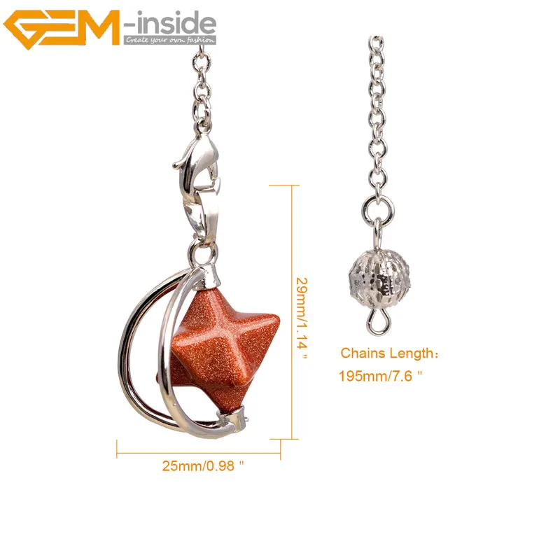Natural Assorted Merkaba Dowsing Chakra Pendulum for Divination Real Stone Pendant Women Energy Healing | Украшения и аксессуары