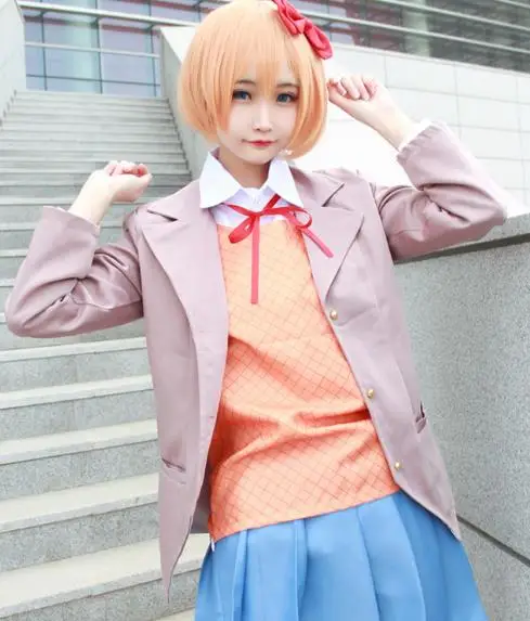 UK Doki Doki Literature Club Cosplay Sayori Yuri Natsuki Monika Uniform Costume
